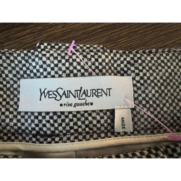 Yves Saint Laurent Rive Gauche Skirt Womens 40 Gray Tweed Wool Mohair Italy - Picture 2 of 16